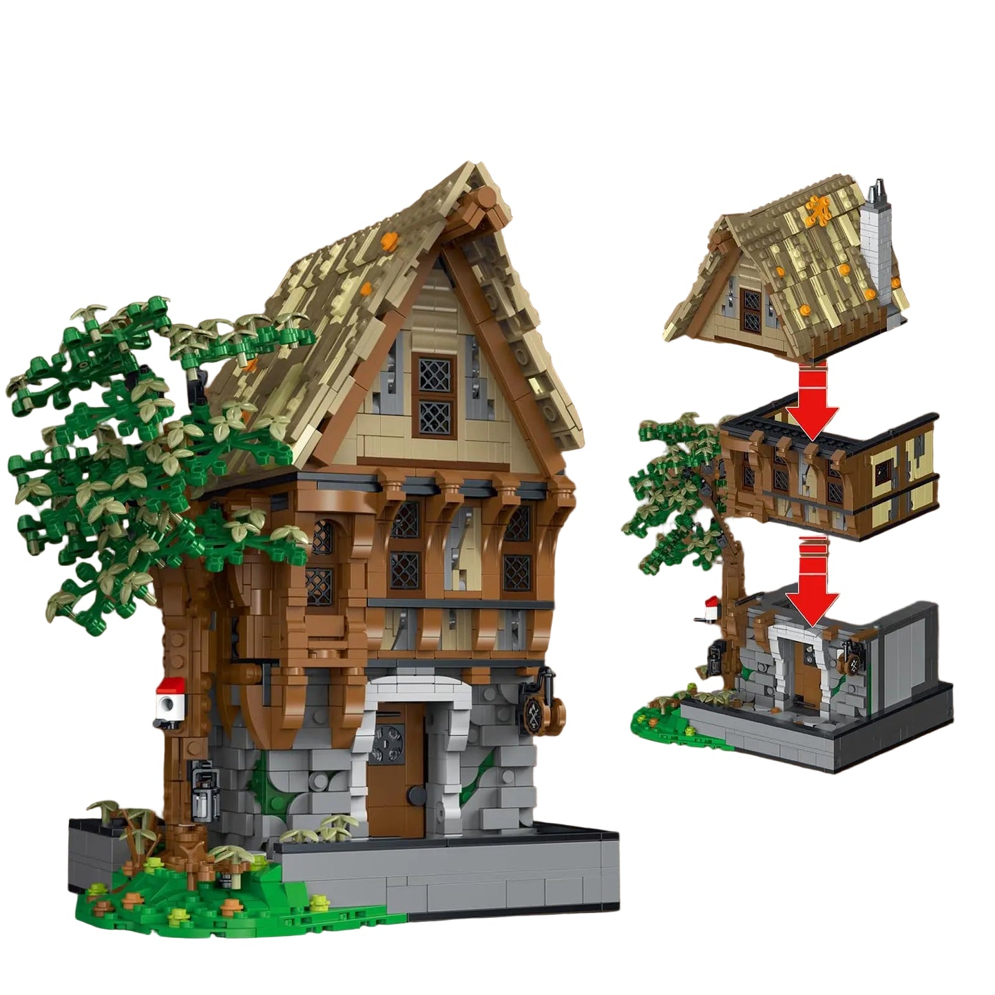 Średniowieczna Uliczka Nocą: Trzy Magiczne Kamienice z Oświetleniem LED